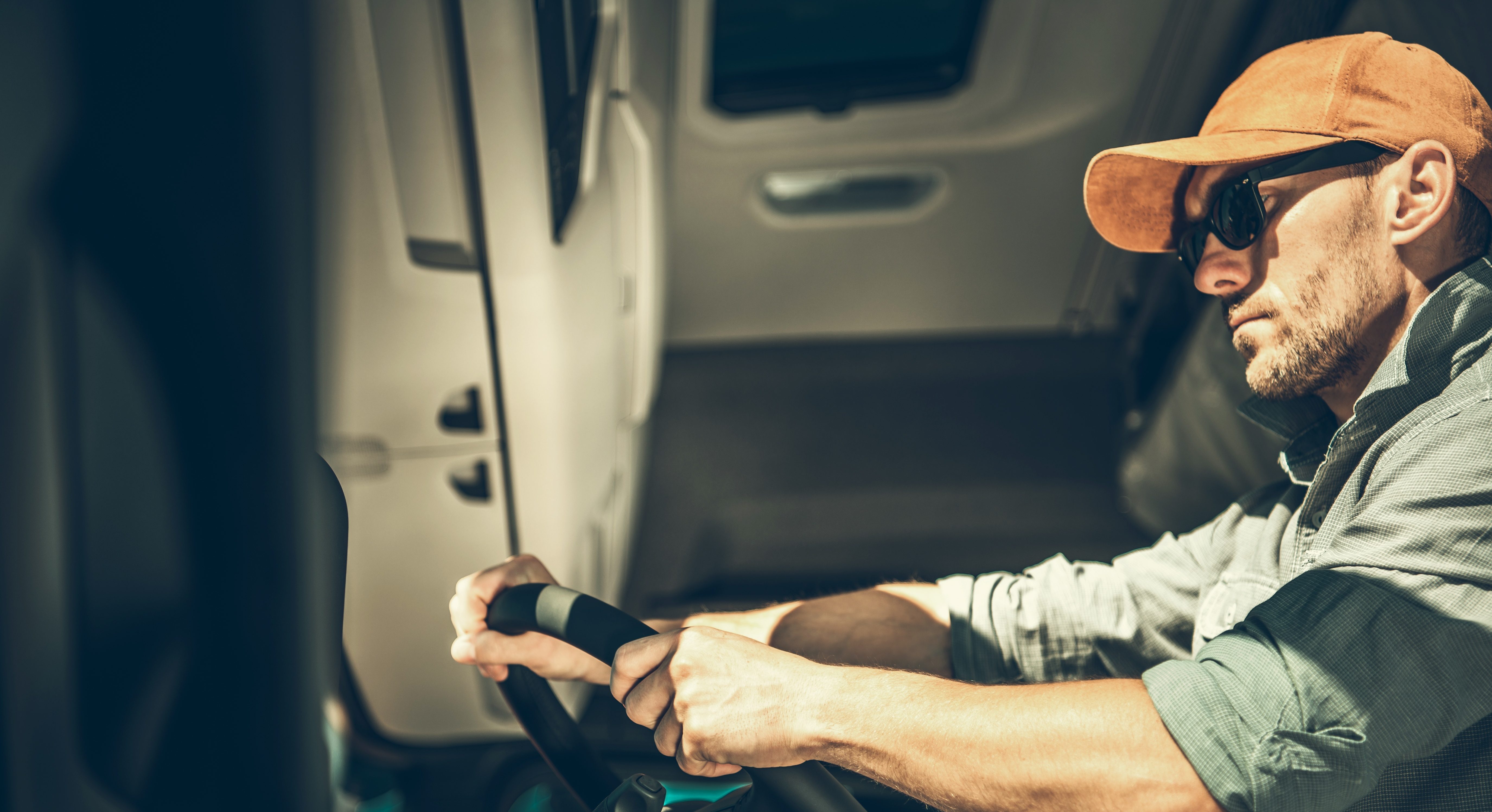 Truck Driver Inside Vehicle